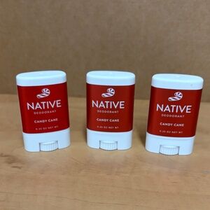 Native Candy Cane Deodorant - Set of 3 brand new mini deodorant  0.35oz